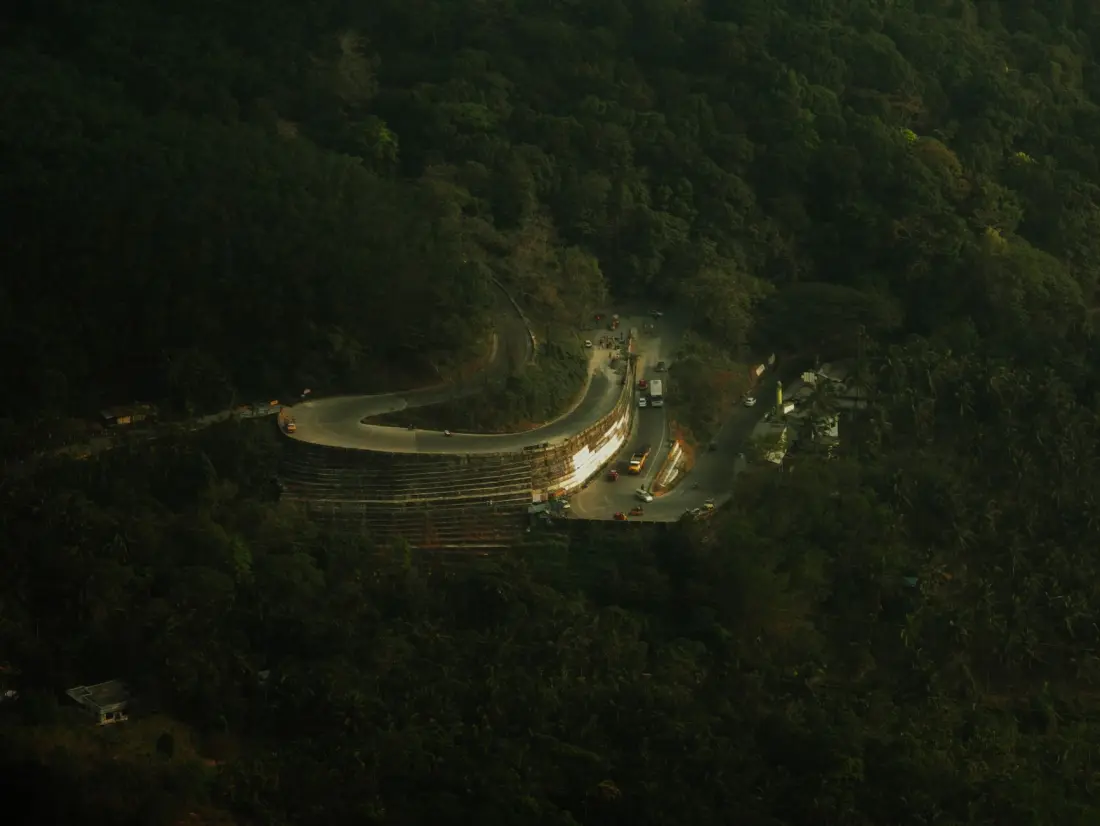 A winding road through Wayanad forest